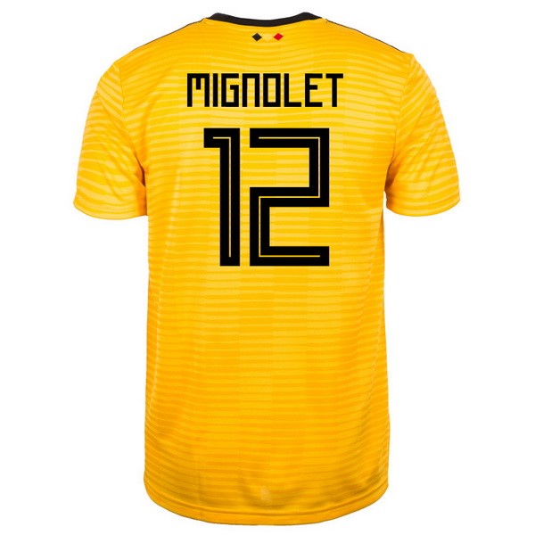 Camiseta Bélgica 2ª Mignolet 2018 Amarillo